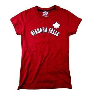 Niagra Falls Canada Collection Women's Size Medium Crimson Red Short Sleeve